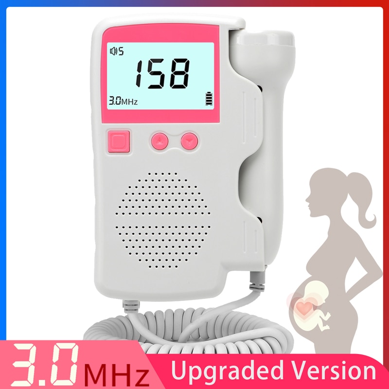 Upgraded 3.0MHz Doppler Fetal Heart rate Monitor Home Pregnancy Baby Fetal Sound Heart Rate Detector LCD Display No Radiation